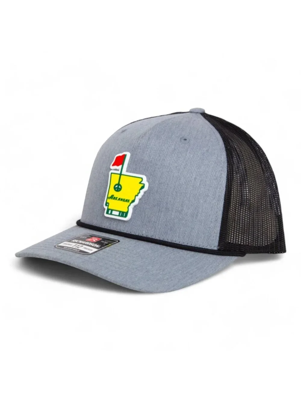 Arkansas Masters Golf 3D Snapback Trucker Rope Hat- Heather Grey/ Black